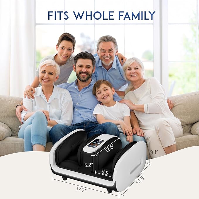 yoyomax Shiatsu Foot Massager with Heat & Ice Therapy, Plantar Fasciitis & Neuropathy Relief, Deep Kneading Shiatsu for Feet-Calf-Arm-Ankle Relaxation at Home/Office, Idea Gifts for Women & Men-White