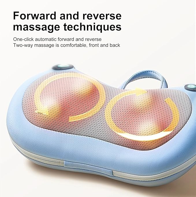 White Elephant Gifts for Adults,Christmas Gifts for Women Men,Shiatsu Neck Back Massager for Pain Relief Deep Tissue,Back Massager Deep Tissue Kneading with Heat,3D Electric Pillow(Blue)