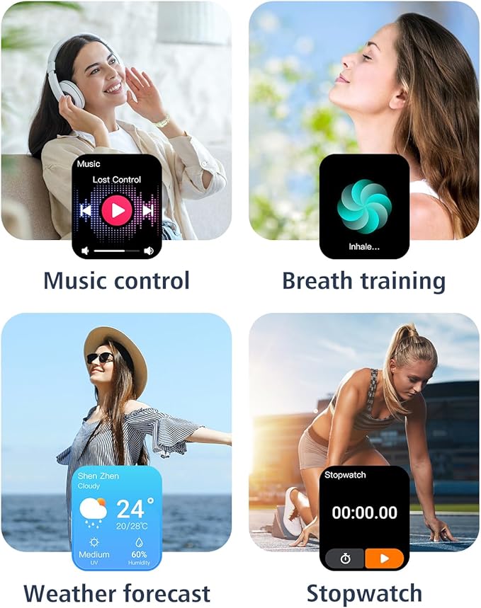 GRV Smart Watch for iOS and Android Phones (Answer/Make Calls), Watches for Men Women IP68 Waterproof Smartwatch Fitness Tracker Watch with Heart Rate/Sleep Monitor Steps Calories Counter (Aqua-Gold)