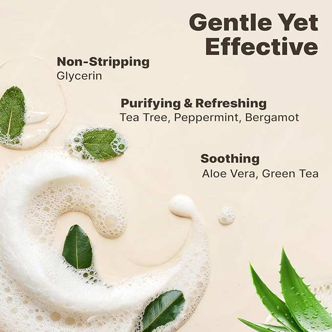 Beauty by Earth Foaming Face Wash Cleanser โ Natural & Organic Ingredients, Vegan Facial Wash, Gentle Daily Cleanser for Sensitive, Oily & Acne Prone Skin, Made in USA