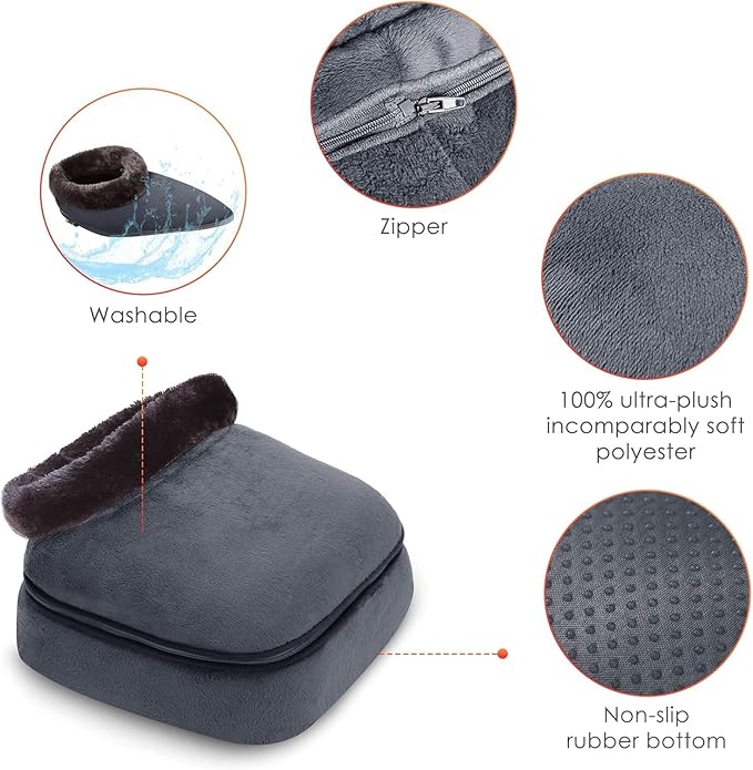 COMFIER Shiatsu Foot Massager with Heat- Kneading Back Massager with Heating Pad, Heated Foot Warmer, Electric Feet Massager Machine for Plantar Fasciitis,Neuropathy, Stress Relief