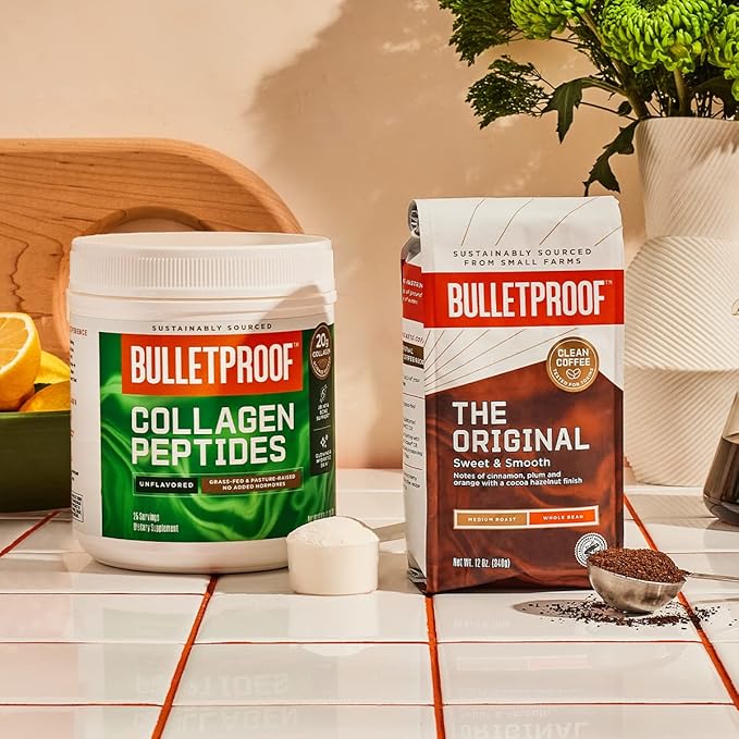 Bulletproof Vanilla Collagen Peptides Powder with MCT Oil, 14.3 Ounces, Grass-Fed Collagen Protein for Skin, Bone and Joint Support, Pasture Raised, No Added Hormones, Packaging May Vary