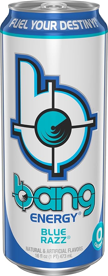 Bang Energy Blue Razz, Sugar-Free Energy Drink, 16-Ounce (Pack of 12)
