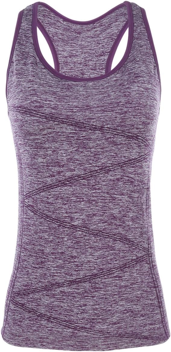 Disbest Yoga Tank Top, Women's Performance Stretchy Quick Dry Sports Workout Running Top Vest with Removable Pads