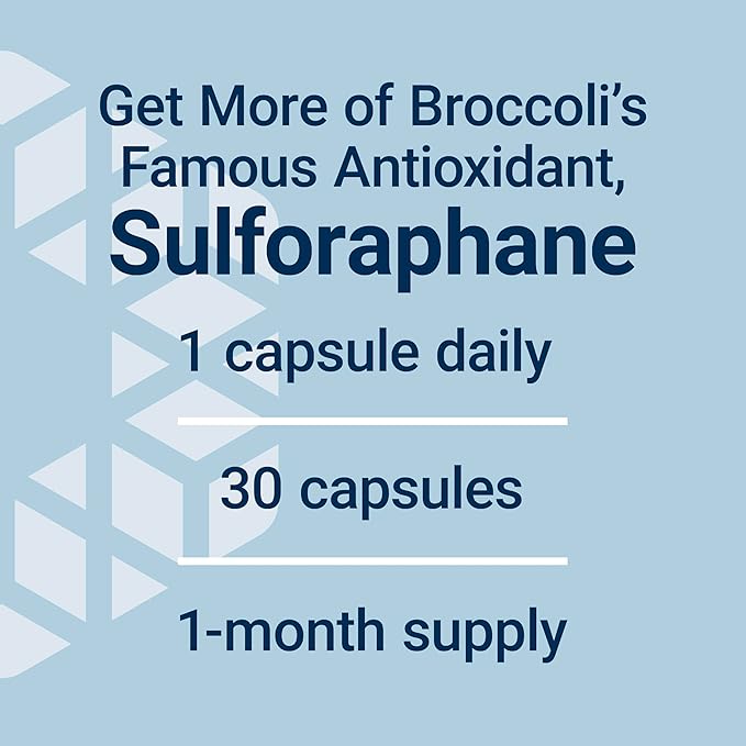 Life Extension Optimized Broccoli with Myrosinase, Liver and Detox Supplement, Advanced bioavailable, Once-Daily, Non-GMO, Vegetarian, Gluten-Free, 30 Capsules