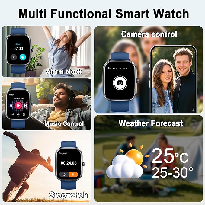 AI Smart Watch with ChatGPT, 1.91" Bluetooth Calling Smartwatch for Men Women, 110+ Fitness Modes Activity Tracker, Heart Rate/Sleep/Calorie Monitor, IP68 Waterproof Step Counter for Android iOS