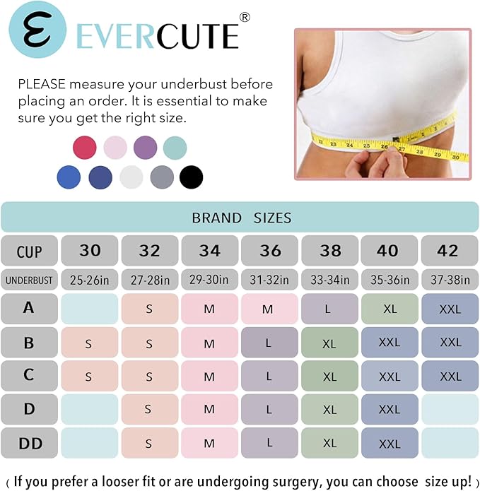 Evercute Adjustable Sports Bras for Women 3/4 Pack Racerback High Support Bras Padded Workout Bras Seamless Yoga Athletic Bra