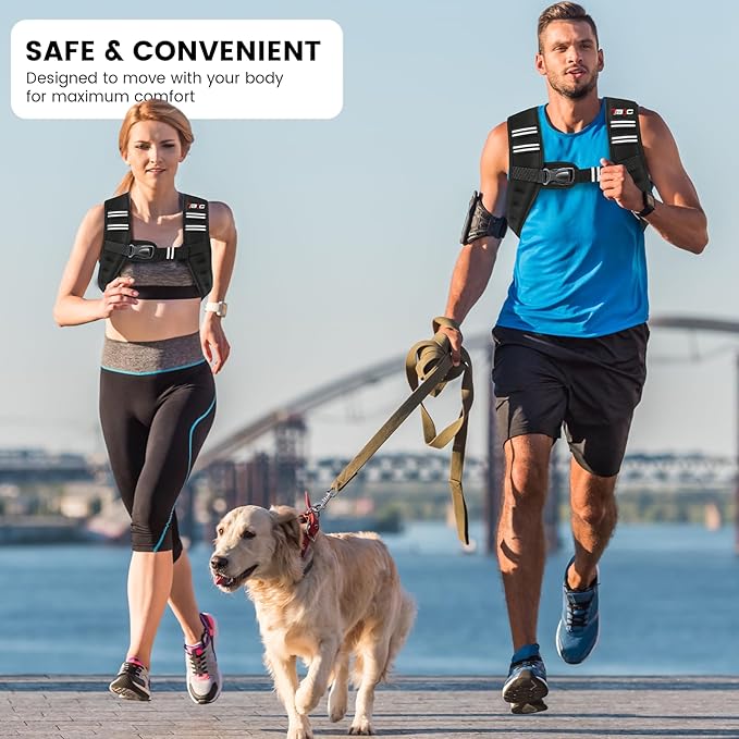 Weighted Vest Woman - 6lb/8lb/12lb/16lb/20lb/25lb/30lb Womens Weight Vest for Walking, Strength Training Weight Vests for Men, Reflective Stripe Fitness Vest for Workout Running Jogging