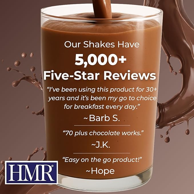 3-Pack HMR 800 Shake Meal Replacement Mix | Chocolate Shake Powder to Support Healthy Weight Loss | 17g of Protein | Easy to Make | Low Calorie Food | 21 Total Servings