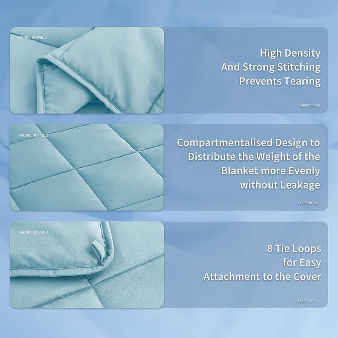 Topcee Weighted Blanket for Adults (15 lbs, 48" x 72") Twin Size Soft Cooling Heavy Blanket Sleeping, Apply to 130-160 lbs Body, Thick Breathable Blanket with Glass Bead, Easy Care