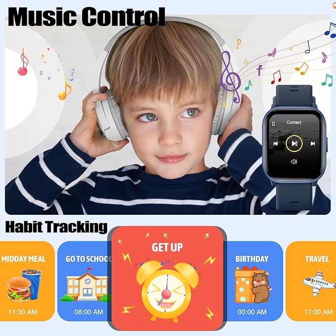 Kids Watch for Girls Boys with IP68 Waterproof, Girls Watch with 19 Sports Modes, Sleep Tracking, Pedometer, Stopwatch, Kids Activity Tracker, Birthday Gifts for Girls Age 6-15 Years Old