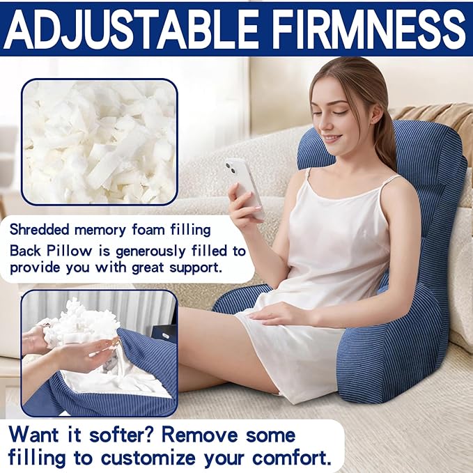 Back Pillow for Bed Sitting Up, Reading Pillow, Extra Large Arm Pillows for Adults for Back Support,Bed Pillow for Sitting up for Watching TV/Gaming/Relaxing