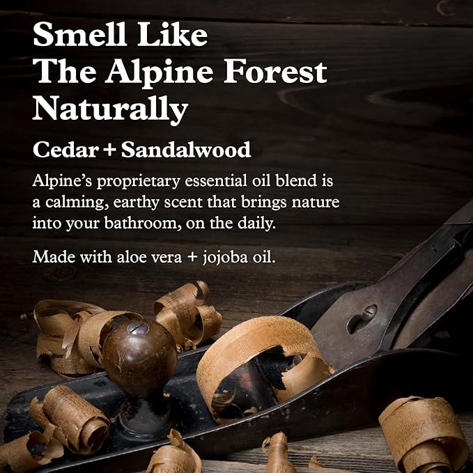 Alpine Provisions Cedar & Sandalwood Body Wash - Cleanse & Moisturize Naturally with Essential Oils - Vegan, Sulfate & Plastic Free - Gentle on Skin Natural Body Wash for Men and Women - 16.9 fl oz