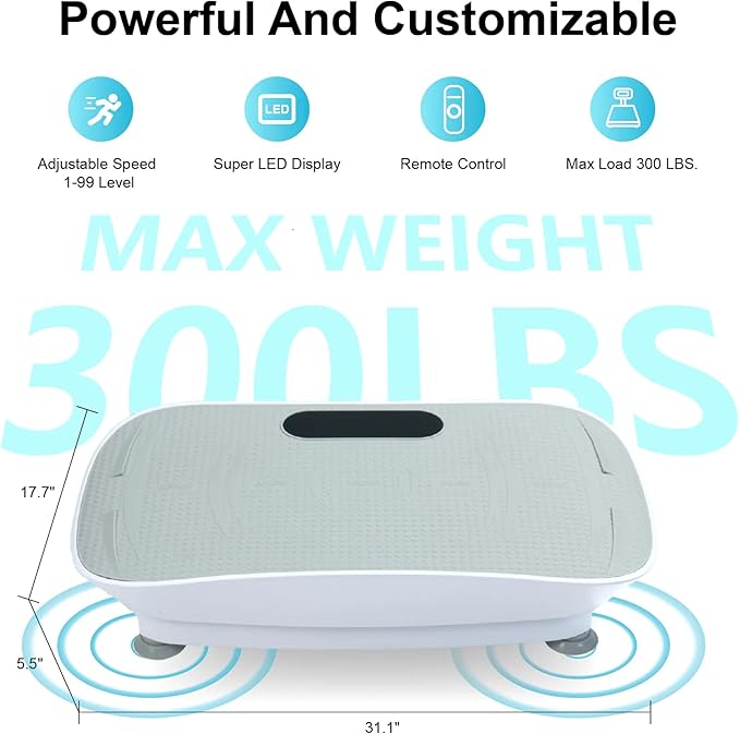 Smart Auto Vibration Plate – 10-Level Silent Shaker Machine for Weight Loss, Toning & Massage | No-Remote Patented Start-Stop, Quiet Motor, 10-Min Auto Workout for Unisex