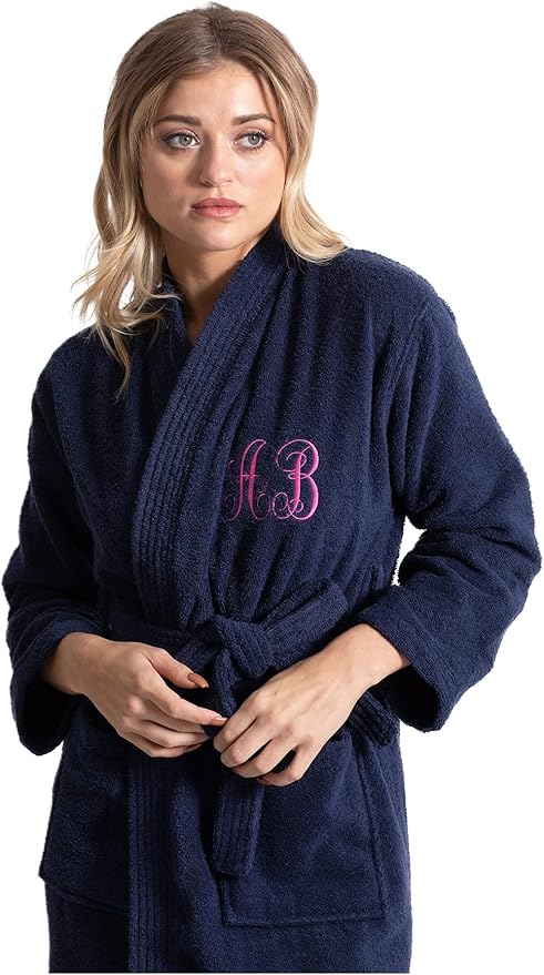 Turkuoise Soft & Absorbent Towel Robe, 100% Cotton Turkish Terry Cloth Kimono Bathrobes for Women