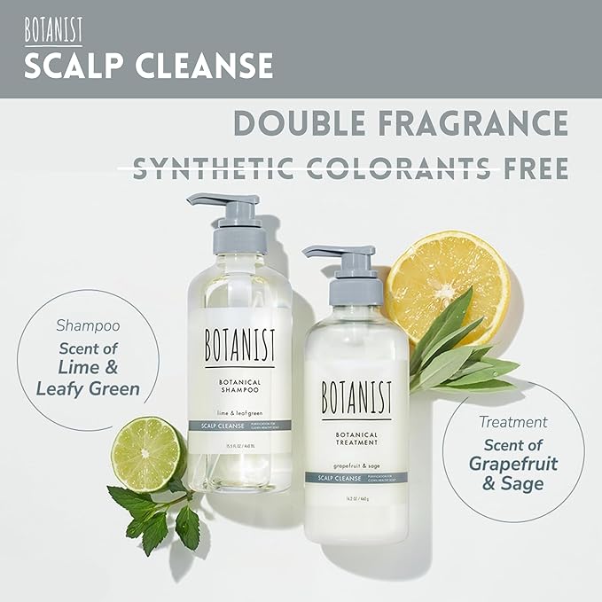 BOTANIST Dry Scalp Shampoo and Conditioner for Women & Men, Sulfate and Paraben Free Shampoo and Conditioner by Collagen, Keratin & Jojoba in Japan, Silicone & Sulfate Free 31.7 Fl Oz SCALP CLEANSE