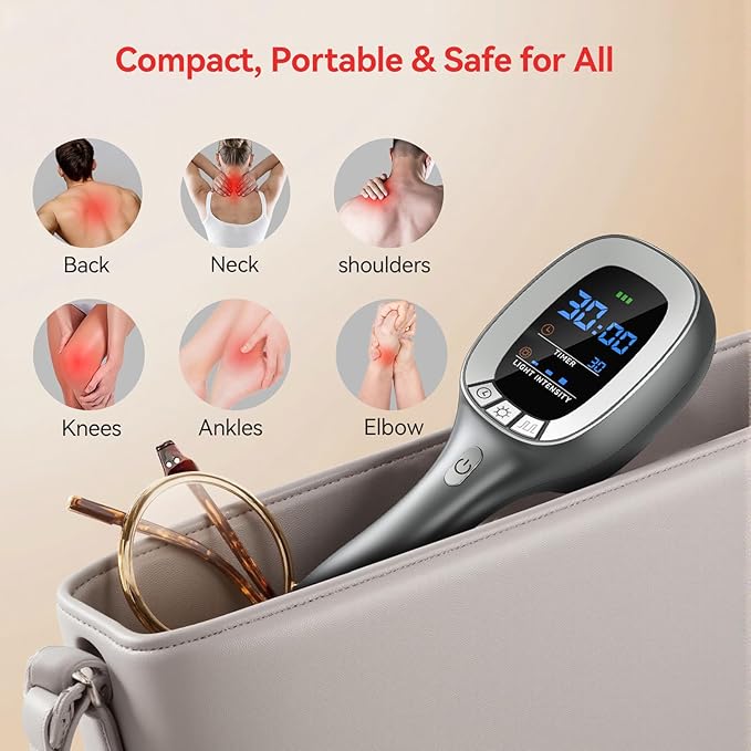 Cold Red Light Therapy Device – Dual Wavelength 8×808nm & 30×650nm Red Light Therapy Wand – Handheld Infrared Light Therapy for Body, Knee, Shoulder, Back, Muscles, Joints and Pets
