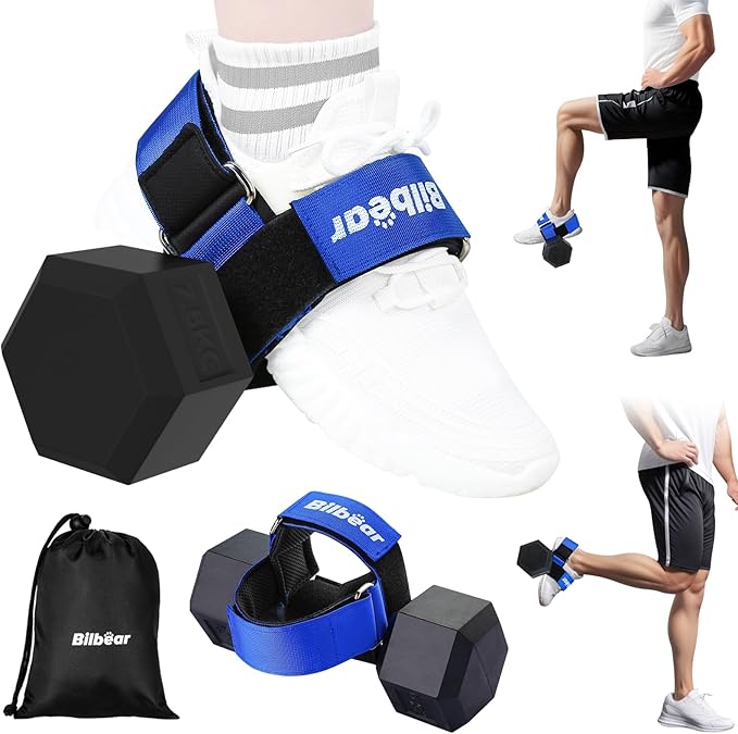 Tibialis Trainer Strap for Shin Splint Relief Exercises,Adjustable Dumbbell Foot Attachment for Hip Flexor Raises,Dumbbell Ankle Strap Relieve Leg Pain Increase Range of Motion