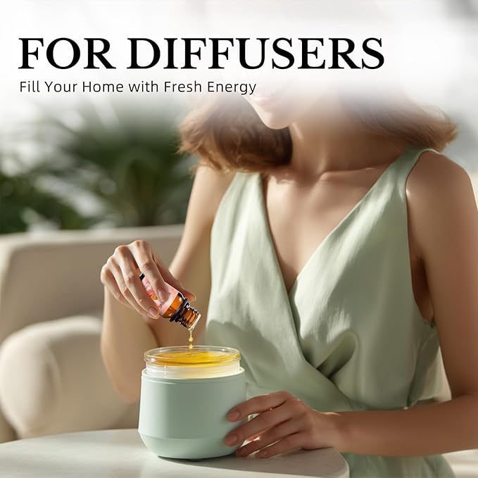 Fresh Essential Oils Set – 8 Pcs Uplifting Aromatherapy Oils for Diffuser | Purifying Scents for Home,Fragrance Oil for Candle, Aromatherapy Gift Set | Lemon, Peppermint, Rosemary, Eucalyptus & More