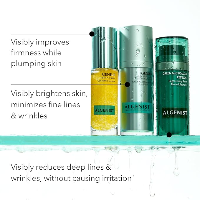 Algenist GENIUS Super Size Liquid Collagen Serum - Firming and Hydrating Face Serum with Collagen + Vitamin E - Helps Visibly Minimize Fine Lines + Wrinkles and Improve Elasticity (2 oz)