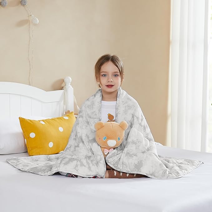 L'AGRATY Weighted Blanket - 36"x48" 5lbs Microfiber Material with Glass Beads Small Blanket for All-Season Summer Fall Winter Soft Thick