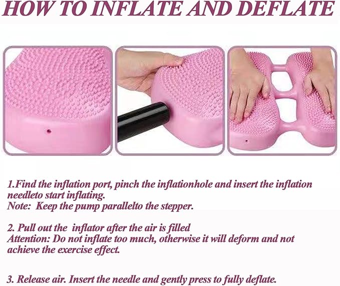 Inflatable Stepper for Exercise, Balance Training Mat for Fitness Yoga, Multi-Function Air Stepper for Gym, Home & Office