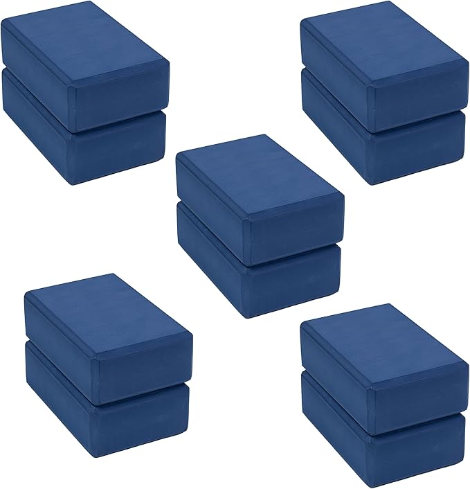 3" Yoga Block, 10 Pack Bulk EVA Foam Yoga Blocks, Firm and Supportive Yoga Brick, Balance Foam for Stretching, Pilates, and Workout, 3" x 6" x 9"