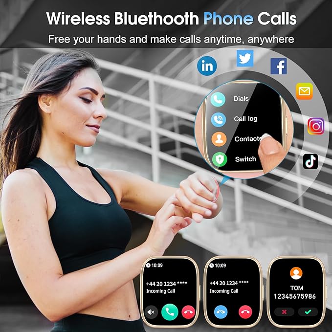 Smart Watch for Men Women Bluetooth Call, 2025 New 1.85" HD Smartwatch, Fitness Watch with 120+ Sport Modes, IP68 Waterproof, Heart Rate/Sleep Monitor, Pedometer, Activity Tracker for Android iOS,Pink