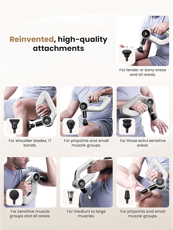 BOB AND BRAD D6 Pro Max Massage Gun with Metal Head, Deep Tissue Percussion with 16mm Amplitude, Professional Muscle Massager Gun for Athletes, Quiet Electric Handheld Massager