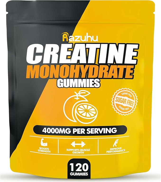 Flavored creatine monohydrate Gummies Sugar Free,Pre Workout Supplements creatine Gummies for Men&Women,Gym Supplements,Supports Muscle Growth,Recovery,Strength,Energy Boost(120 Count)-Mango