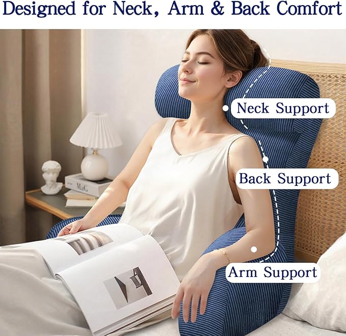 Back Pillow for Bed Sitting Up, Reading Pillow, Extra Large Arm Pillows for Adults for Back Support,Bed Pillow for Sitting up for Watching TV/Gaming/Relaxing