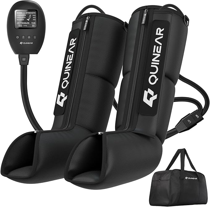 QUINEAR Leg Recovery System for Athletes, Recovery Boots, Leg Compression Massager for Circulation and Pain Relief - Time Adjustable(FSA or HSA Approved)