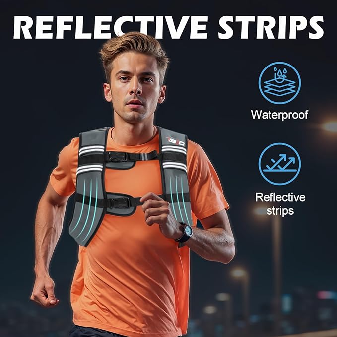 Weighted Vest Woman - 6lb/8lb/12lb/16lb/20lb/25lb/30lb Womens Weight Vest for Walking, Strength Training Weight Vests for Men, Reflective Stripe Fitness Vest for Workout Running Jogging