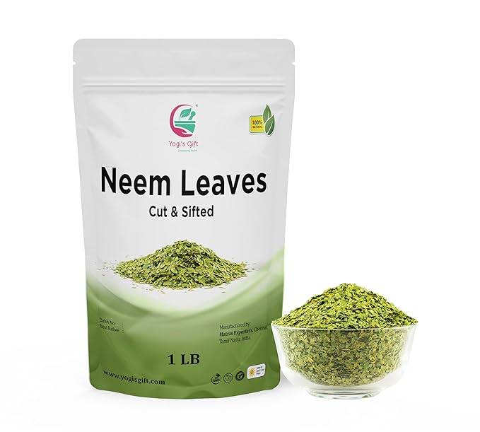 Neem Leaf 1 lb (454 grams) | 100% Natural Tea | Neem Leaves Cut and Sifted | Azadirachta Indica Leaf | Margosa Leaves | Non-GMO, Ethically Sourced | Nim Leaves | by Yogi's Giftยฎ