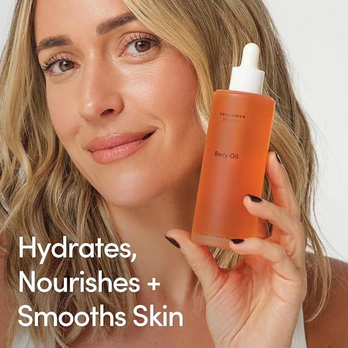 Uncommon Beauty Body Oil - Non-Greasy After Shower Body Oil That’s Fast Absorbing - Nourishing, Hydrating, and Moisturizing Bodycare - Vegan, Cruelty Free, Synthetic Fragrance Free, 3.38 FL OZ