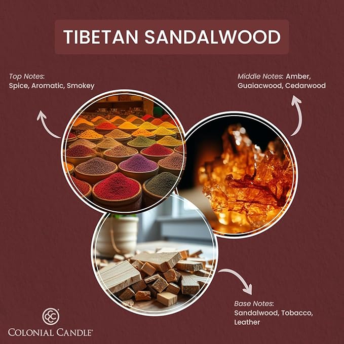 Colonial Candle Tibetan Sandalwood Scented Wax Melts, Wax Melt Warmer Cubes, Long Lasting Scented Wax Warmer Cubes, 4 Pack, 6 Cubes Each - Made in The USA