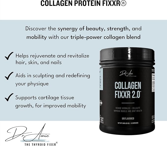 Collagen 2.0 by Dr. Amie | with 3 Bioactive Collagen Peptides | Unflavored | 30 Servings