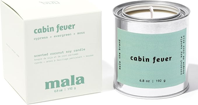 MALA Cabin Fever Cypress Evergreen & Moss Candle for Home – Forest‑Inspired Aromatherapy – Vegan Soy – 45 Hour Clean Burn – Organic Non‑Toxic Candles – Cozy Room Decor – 6.8 oz