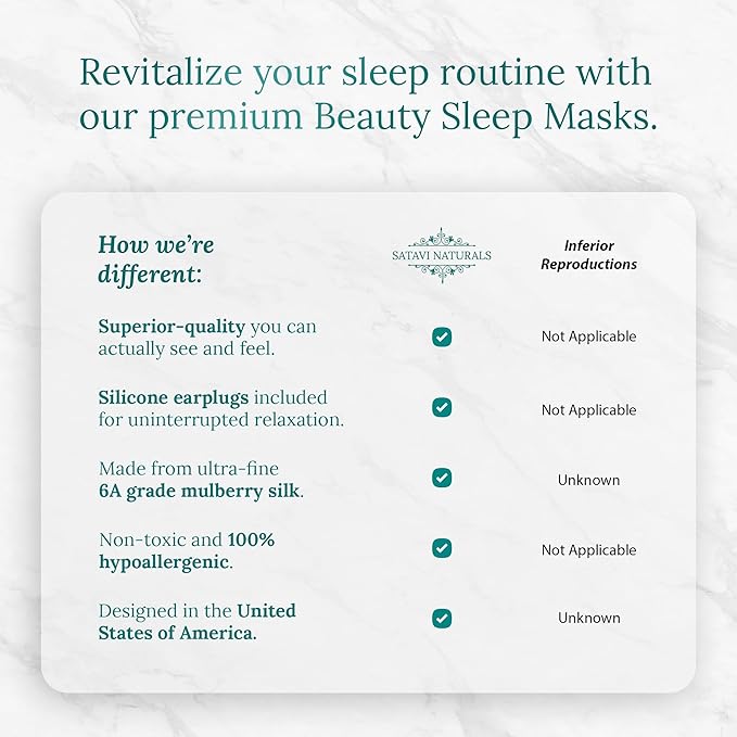 Mulberry Soft Silk Eye Mask for Sleeping with Ear Plugs & Luxury Bag - Cooling Night Eye Covers Face Mask for Women - Blindfold Travel Eye Mask Blocking Out Light - Champagne