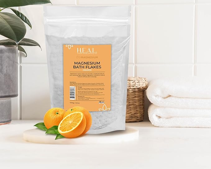 Bath Flakes with Orange Essential Oil- 2.2lbs for Joints, Muscles and Radiant Skin