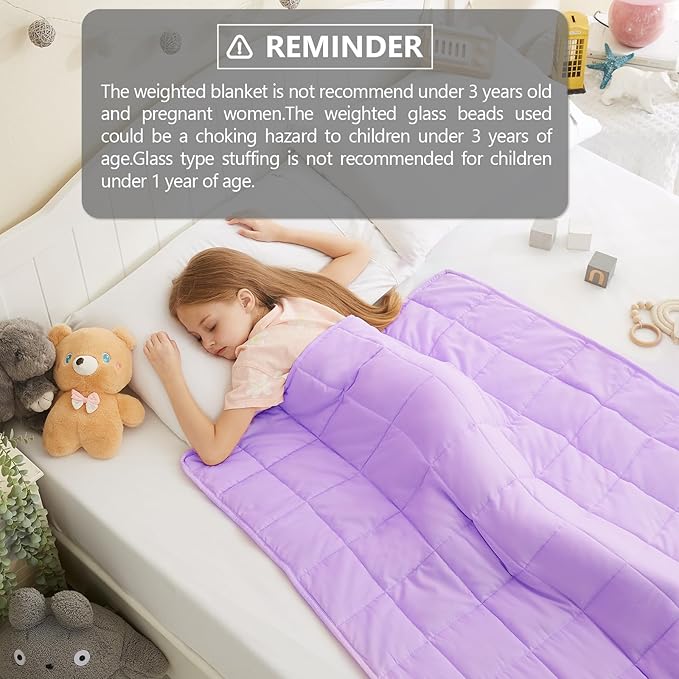 L'AGRATY Weighted Blanket - 36"x48" 5lbs Microfiber Material with Glass Beads Small Blanket for All-Season Summer Fall Winter Soft Thick