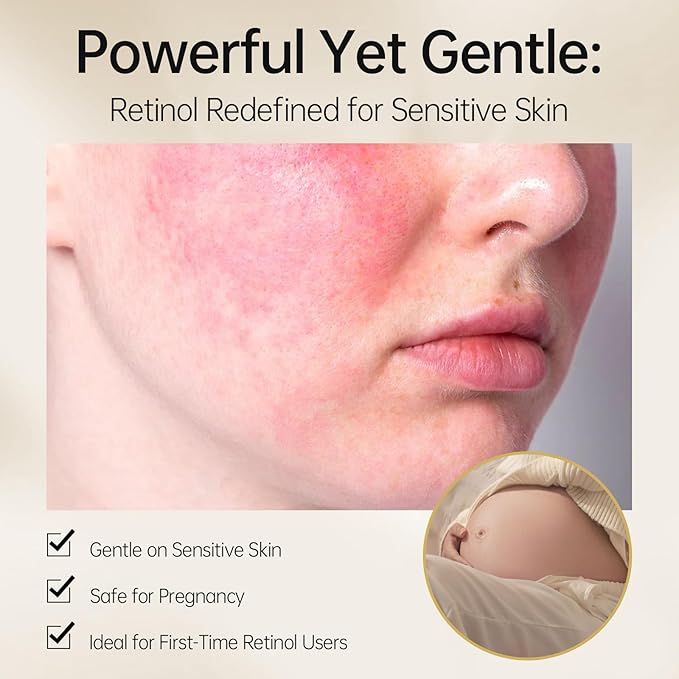 Bakuchiol Retinol Serum, 1% Retinol for Anti-Aging and Anti-Wrinkle, Gentle Yet Potent Formula for Sensitive Skin.