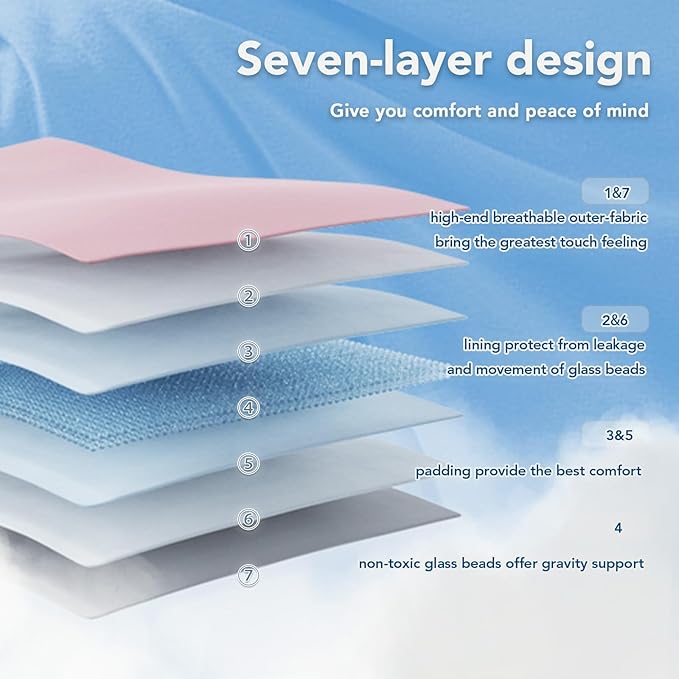 Topcee Weighted Blanket for Adults (25 lbs, 60" x 80") Queen Size Soft Cooling Heavy Blanket Sleeping, Apply to 240-260 lbs Body, Thick Breathable Blanket with Glass Bead, Easy Care