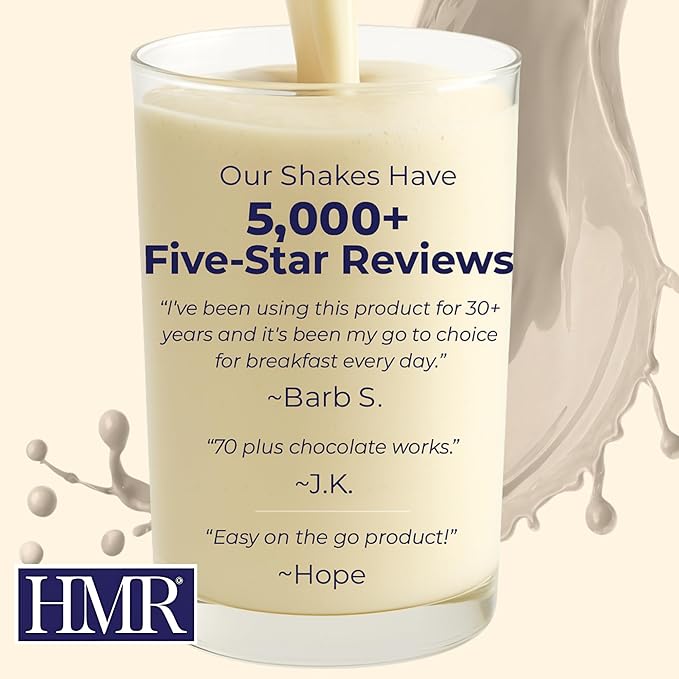 3-Pack HMR 800 Shake Meal Replacement Mix | Vanilla Shake Powder to Support Healthy Weight Loss | 17g of Protein | Easy to Make | Low Calorie Food | Triple Pack, 21 Single Serves