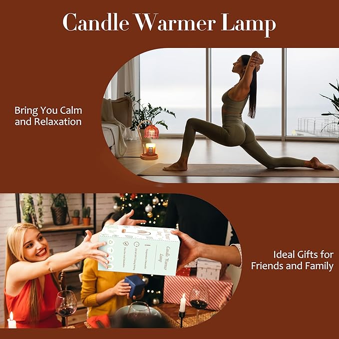 Flower Candle Warmer Lamp with Timer - Dimmable Electric Candle Warmer for All Jar Scented Candles - Mother's Day Gift Home Decor for Women