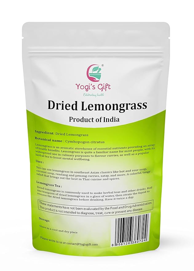 Dried Lemongrass 1 LB | Cut and Sifted Loose Leaf | Aroma Rich Lemon Grass | by Yogi's Gift ยฎ