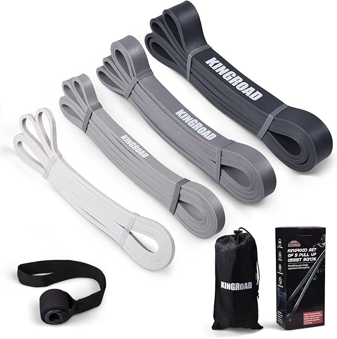 Resistance Band Pull Up Assistance Bands,Set of 5 Resistance Heavy Duty Exercise Stretch Fitness Bands for Stretching Power Lifting Workout Training with Instruction Guide
