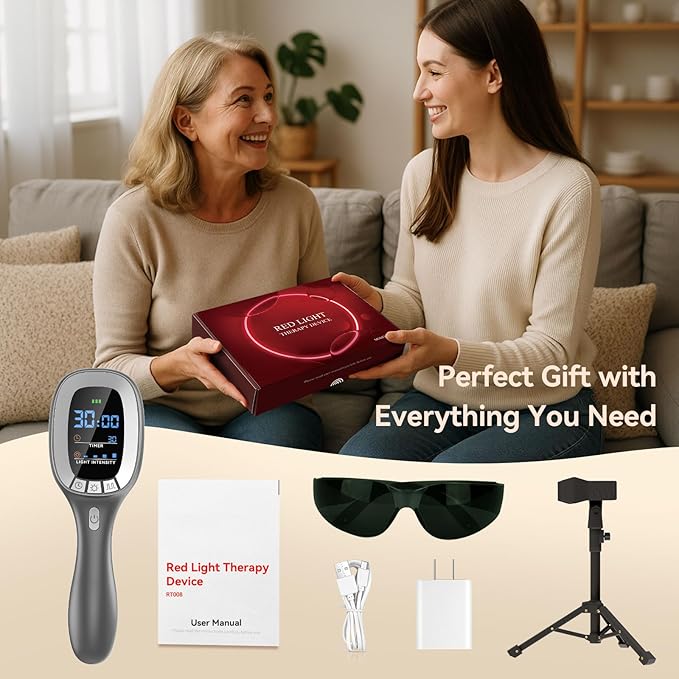 Cold Red Light Therapy Device – Dual Wavelength 8×808nm & 30×650nm Red Light Therapy Wand – Handheld Infrared Light Therapy for Body, Knee, Shoulder, Back, Muscles, Joints and Pets