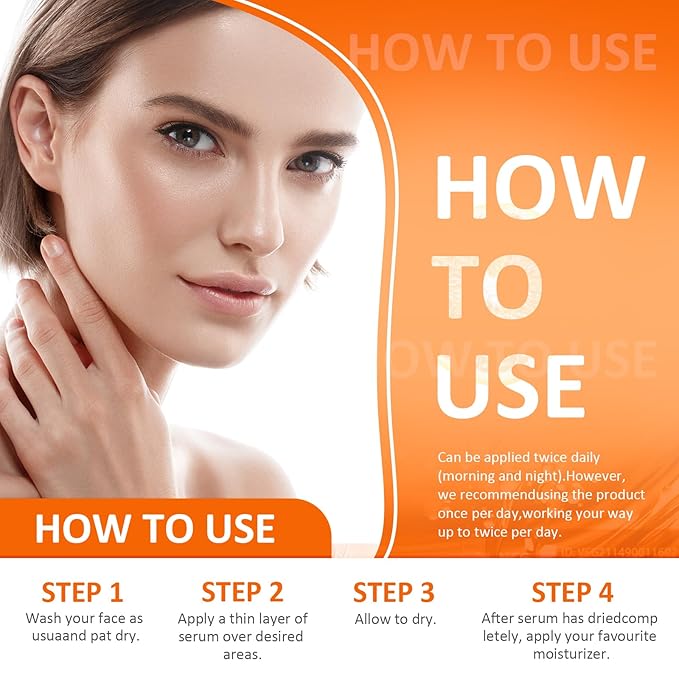 Vitamin C Facial Serum 20%, Anti-Aging Vitamin C Serum with Hyaluronic Acid and Vitamin E, Suitable for Lightening Pigmentation and Effectively Reducing Fine Lines and Wrinkles Serum 60ml,2.03Fl.Oz