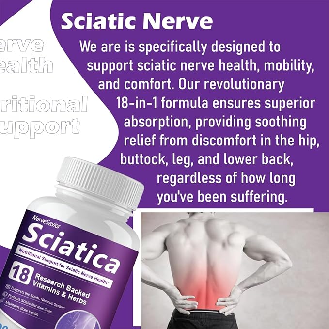 for Neuropathy,Sciatica Nerve Support Supplement - Alpha Lipoic Acid for Nerve Health in Feet, Hands & Legs - 90 Capsules